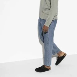 Birkenstock Boston Shearling Black Suede Leather- Regular/Wide -Optimal Sportswear Store 259883 f look m 1