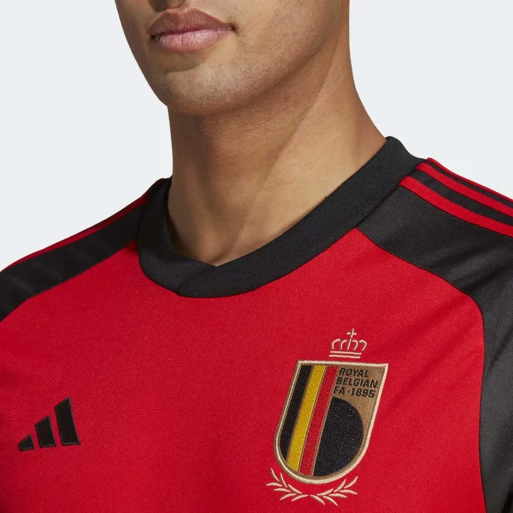 ADIDAS Men's Belgium 2022 Home Jersey - Red/Black 6 ADIDAS Men's Belgium 2022 Home Jersey - Red/Black - Image 4