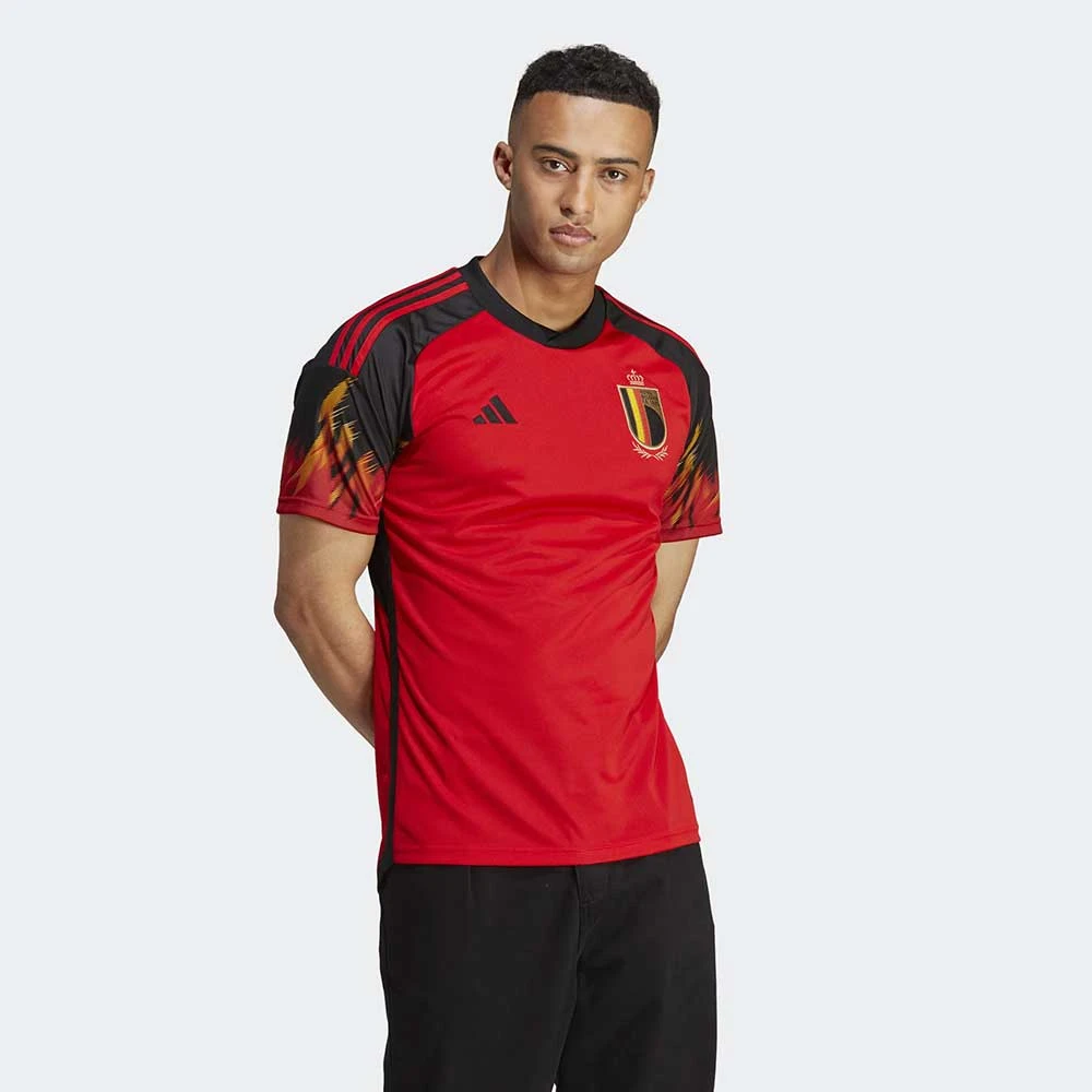 ADIDAS Men's Belgium 2022 Home Jersey - Red/Black 4 ADIDAS Men's Belgium 2022 Home Jersey - Red/Black - Image 2