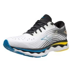 Mizuno Men's Wave Sky 6 Running Shoe - White/Cyber Yellow - Regular (D) -Optimal Sportswear Store 411369.0034 07