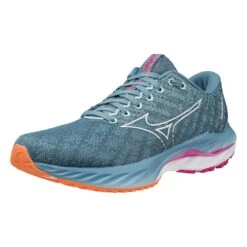 Mizuno Women's Wave Inspire 19 Running Shoe- Provincial Blue/White- Regular (B) -Optimal Sportswear Store 411398 5B00 07