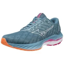 Mizuno Women's Wave Inspire 19 Running Shoe- Provincial Blue/White- Wide (D) -Optimal Sportswear Store 411400 5B00 07