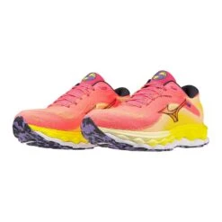 Mizuno Women's Wave Sky 7 Running Shoe - High/Vis Pink/Ombre Blue - Regular (B) -Optimal Sportswear Store 411413 1VRE 09