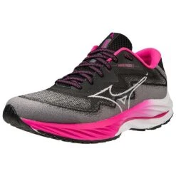Mizuno Women's Project Zero Wave Rider 27 Running Shoe - Black/White- Regular (B) -Optimal Sportswear Store 411424 9000 07