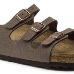 Birkenstock Women's Florida Soft Footbed Mocha Birko-Flor Nubuck Sandal- Regular/Wide -Optimal Sportswear Store 53881 detail 1