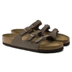 Birkenstock Women's Florida Soft Footbed Mocha Birko-Flor Nubuck Sandal- Regular/Wide -Optimal Sportswear Store 53881 pair
