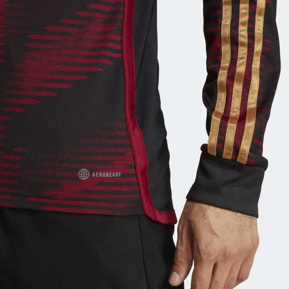 ADIDAS Men's Germany 2022 Away Long Sleeve Jersey - Black 7 ADIDAS Men's Germany 2022 Away Long Sleeve Jersey - Black - Image 5
