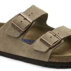 Birkenstock Arizona Soft Footbed Taupe Suede Leather Sandal - Taupe- Regular/Wide -Optimal Sportswear Store 951303 detail 1