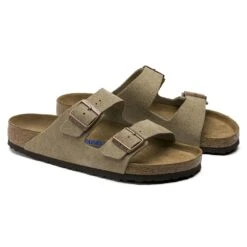 Birkenstock Arizona Soft Footbed Taupe Suede Leather Sandal - Taupe- Regular/Wide -Optimal Sportswear Store 951303 pair