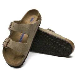 Birkenstock Arizona Soft Footbed Taupe Suede Leather Sandal - Taupe- Regular/Wide -Optimal Sportswear Store 951303 sole