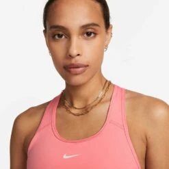 Women's Nike Dri-Fit Swoosh Pad Bra - Coral Chalk -Optimal Sportswear Store AURORA BV3636 612 PHSYM001 2000