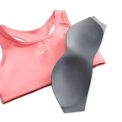 Women's Nike Dri-Fit Swoosh Pad Bra - Coral Chalk -Optimal Sportswear Store AURORA BV3636 612 PHSYM002 2000