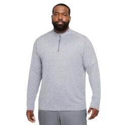 Men's Nike DriFIT Element 1/2 Zip Running Top - Smoke Grey/Grey Fog/Reflective Silver