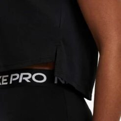 Women's Nike Dri-FIT One Standard Fit Short Sleeve Cropped Top - Black -Optimal Sportswear Store AURORA DD4954 010 PHSYM002 2000