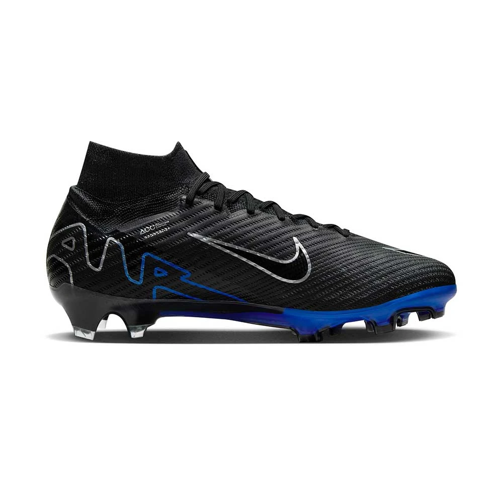 Nike Zoom Mercurial Superfly 9 Elite FG Soccer Cleat - Black/Chrome-Hyper Royal- Regular (D) 3 Nike Zoom Mercurial Superfly 9 Elite FG Soccer Cleat - Black/Chrome-Hyper Royal- Regular (D)