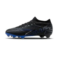 Nike Zoom Mercurial Vapor 15 Pro FG Soccer Cleat- Black/Chrome-Hyper Blue- Regular (D) -Optimal Sportswear Store AURORA DJ5603 040 PHSLH000 2000