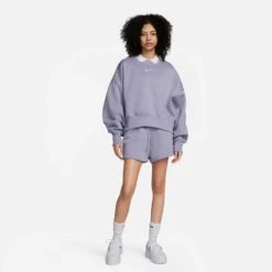 Women's Nike Pheonix Fleece Oversized Crew - Indigo Hazel