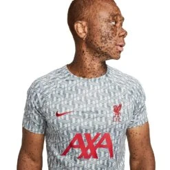 Nike Men's Liverpool FC Prematch Short Sleeve - Wolf Grey/Tough Red -Optimal Sportswear Store AURORA DR4904 013 PHSYM001 2000