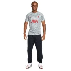 Nike Men's Liverpool FC Prematch Short Sleeve - Wolf Grey/Tough Red -Optimal Sportswear Store AURORA DR4904 013 PHSYM005 2000