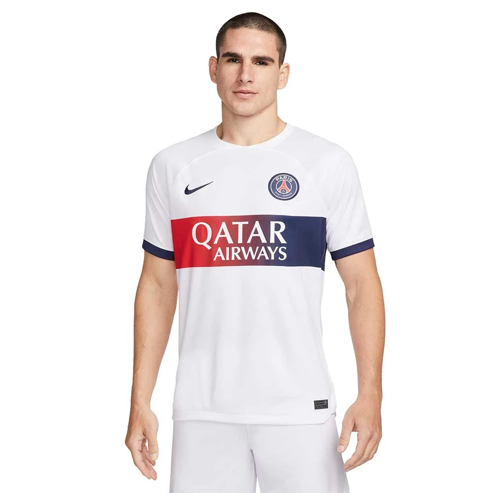 Men's Paris Saint-Germain 2023/24 Stadium Away Nike Dri-FIT Soccer Jersey - White/Midnight Navy 7 Men's Paris Saint-Germain 2023/24 Stadium Away Nike Dri-FIT Soccer Jersey - White/Midnight Navy - Image 5