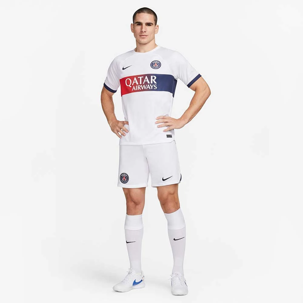 Men's Paris Saint-Germain 2023/24 Stadium Away Nike Dri-FIT Soccer Jersey - White/Midnight Navy 6 Men's Paris Saint-Germain 2023/24 Stadium Away Nike Dri-FIT Soccer Jersey - White/Midnight Navy - Image 4