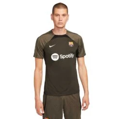 Men's FC Barcelona Strike Nike Dri-FIT Knit Soccer Top- Sequoia/Black/White