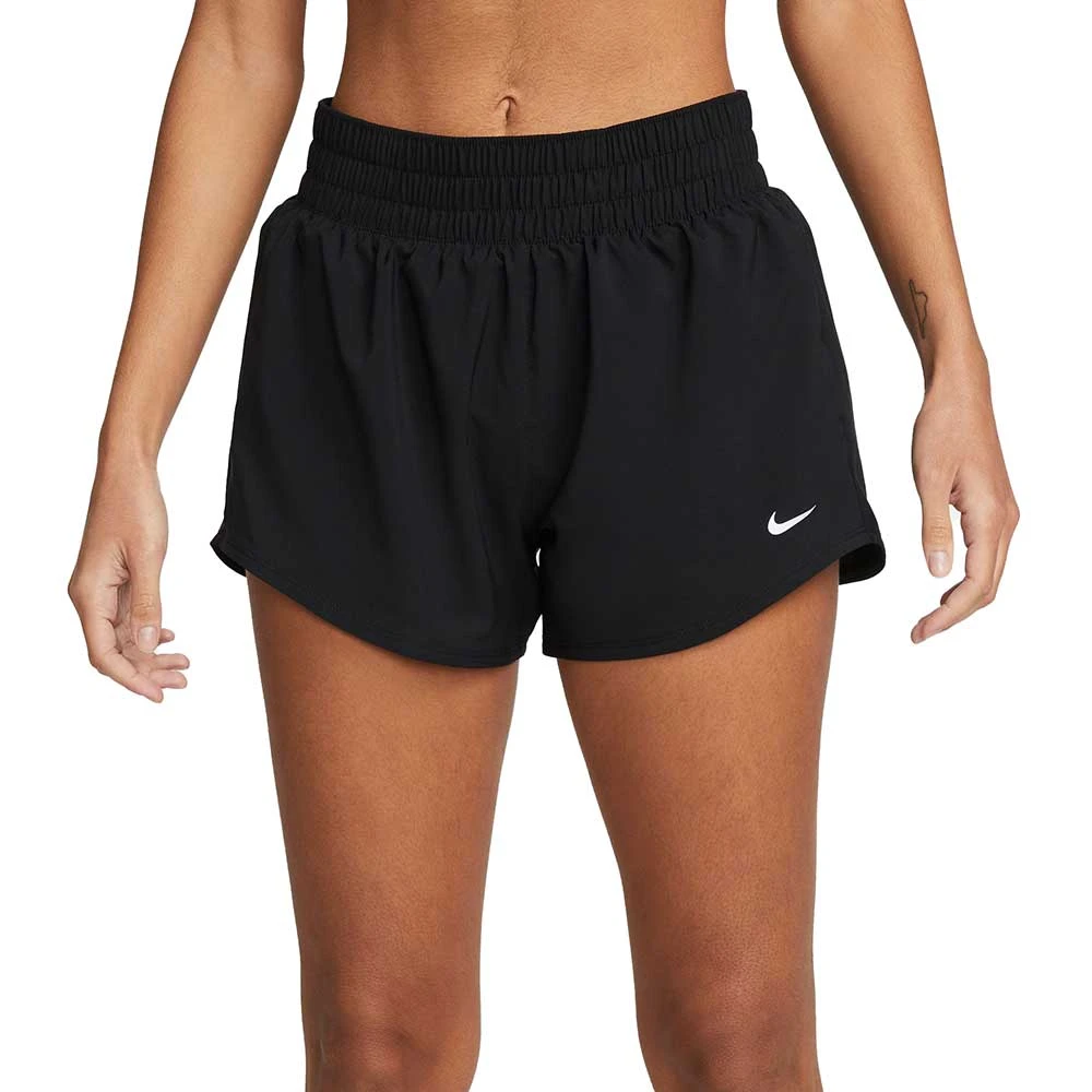 Women's Nike One Dri-Fit Mid Rise 3in Short - Black 4 Women's Nike One Dri-Fit Mid Rise 3in Short - Black - Image 2