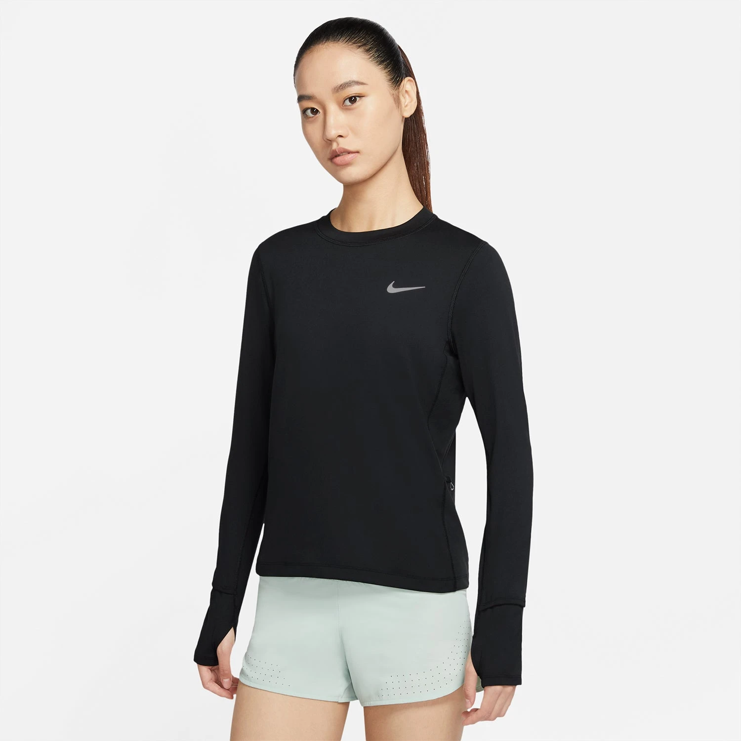 Women's Nike Element Crew - Black/Reflective Silver 5 Women's Nike Element Crew - Black/Reflective Silver - Image 3