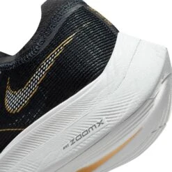 Nike Women's ZoomX Vaporfly Next % 2 Racing Shoe - Black/White/Metallic Gold Coin - Regular (B) -Optimal Sportswear Store CU4123 001 PHSYD002 1500