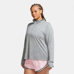 Nike Women's 1/2 Zip Running Top - Smoke Grey/Lt Smoke Grey -Optimal Sportswear Store CZ2849 084 PHSFM001 1