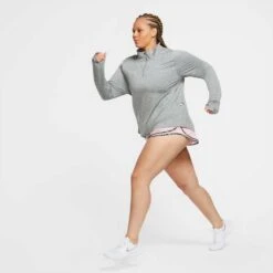 Nike Women's 1/2 Zip Running Top - Smoke Grey/Lt Smoke Grey -Optimal Sportswear Store CZ2849 084 PHSYM004 1