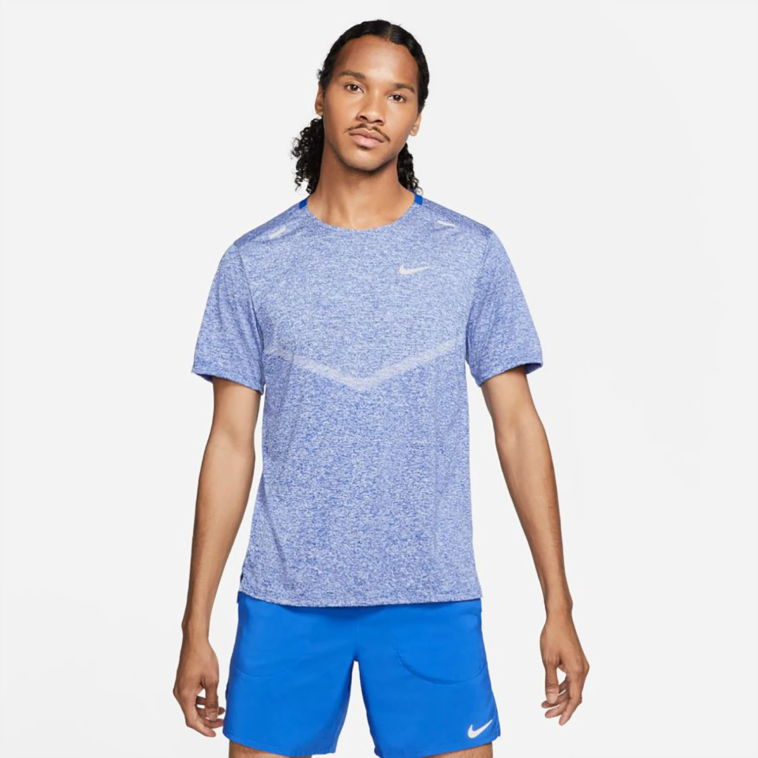 Men's Nike Dri-FIT Rise 365 Short Sleeve Running Top - Game Royal/Heather/Reflective Silver 7 Men's Nike Dri-FIT Rise 365 Short Sleeve Running Top - Game Royal/Heather/Reflective Silver - Image 5