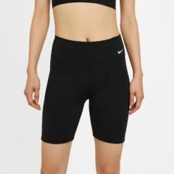 Women's Nike One Mid-Rise 7" Short - Black/White -Optimal Sportswear Store DD0243 010 PHSBM001 2000