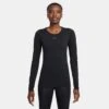 Women's Nike Dri-FIT ADV Seamless Long Sleeve Top - Black/Reflective Silver -Optimal Sportswear Store DD0593 010 PHSFM001 2000