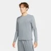 Men's Nike Dri-FIT Miler Long Sleeve Running Top - Smoke Grey/Reflective Silver
