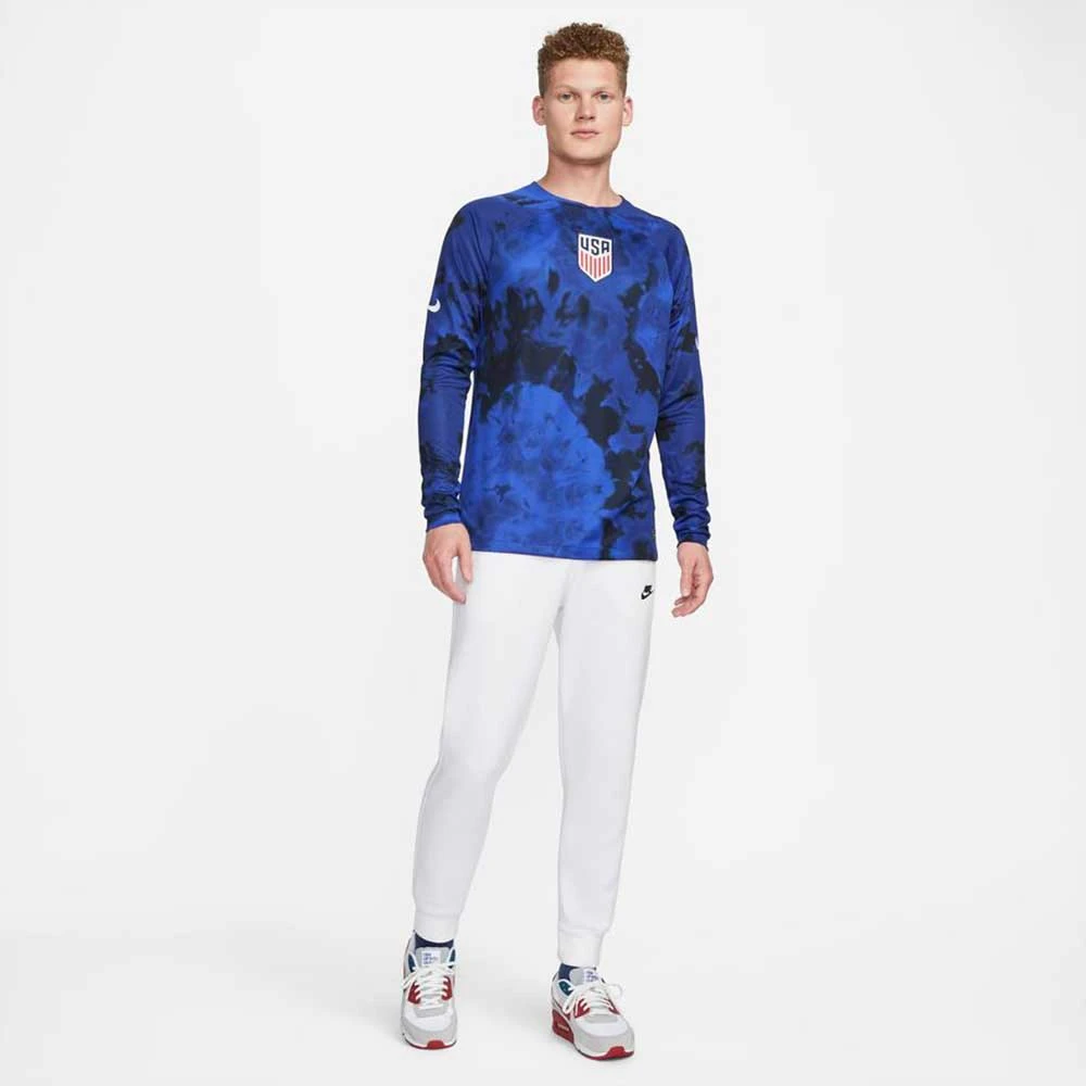 Men's Nike USA Dri-Fit 2022/23 Stadium Away Long Sleeve Jersey - Bright Blue/White 4 Men's Nike USA Dri-Fit 2022/23 Stadium Away Long Sleeve Jersey - Bright Blue/White - Image 2