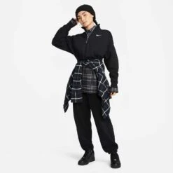 Nike Women's Fleece Quarter Zip Crop - Black/Sail -Optimal Sportswear Store DQ5767 010 PHSYM005