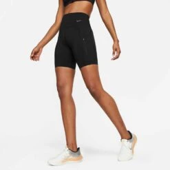 Women's Nike Dri-Fit Go High Rise 8in Short - Black -Optimal Sportswear Store DQ5923 010 PHSBM001