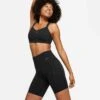 Women's Nike Dri-Fit Go High Rise 8in Short - Black -Optimal Sportswear Store DQ5923 010 PHSFM001