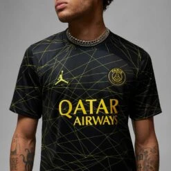 Nike Men's Paris Saint-Germain 2023/24 Stadium Fourth Jersey - Black/Tour Yellow -Optimal Sportswear Store DR3969 011 PHSYM002