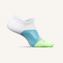 Feetures Unisex Elite Ultra Light No Show Tab - White Lime