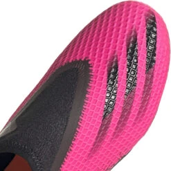 ADIDAS JR X Ghosted .3 Laceless FG Soccer Shoe - Shock Pink/Core Black/Screaming Orange -Optimal Sportswear Store FY7281 03