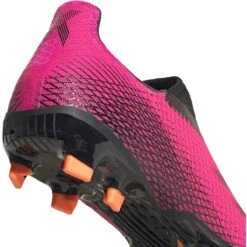 ADIDAS JR X Ghosted .3 Laceless FG Soccer Shoe - Shock Pink/Core Black/Screaming Orange -Optimal Sportswear Store FY7281 04