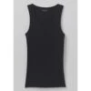 Prana Women's Foundation Rib Tank Top - Black Heather 2 Prana Women's Foundation Rib Tank Top - Black Heather -Optimal Sportswear Store Foundation Rib Tank