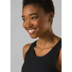 Prana Women's Foundation Rib Tank Top - Black Heather -Optimal Sportswear Store Foundation Rib Tank 3