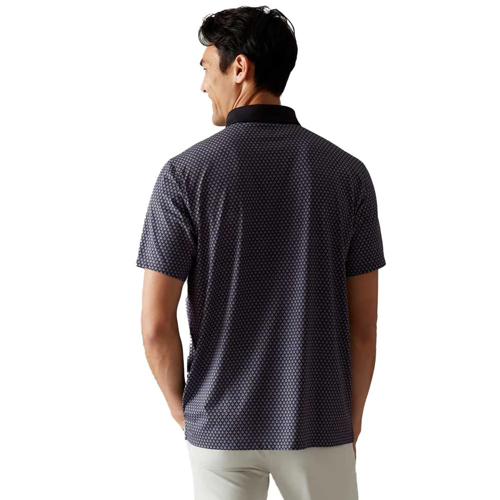 Men's Golf Sport Polo - Black Geo 5 Men's Golf Sport Polo - Black Geo - Image 3