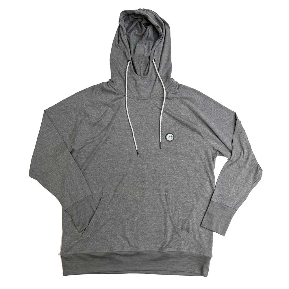 Men's Performance Tech Hoodie - Heather Classic Gray/Dark Gray Embroidered Gazelle Patch 3 Men's Performance Tech Hoodie - Heather Classic Gray/Dark Gray Embroidered Gazelle Patch