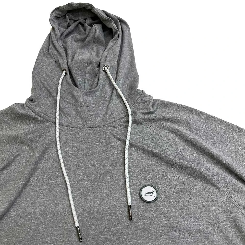 Men's Performance Tech Hoodie - Heather Classic Gray/Dark Gray Embroidered Gazelle Patch 4 Men's Performance Tech Hoodie - Heather Classic Gray/Dark Gray Embroidered Gazelle Patch - Image 2
