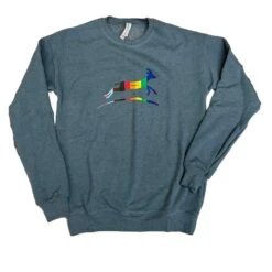 Unisex Pride Sponge Fleece Drop Shoulder Sweatshirt - Heather Slate/Multi