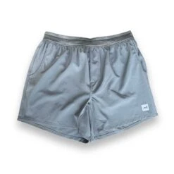 Men's Utility Tech 5" Run Short Lined - Castor Gray/Dark Gray Woven Gazelle Patch